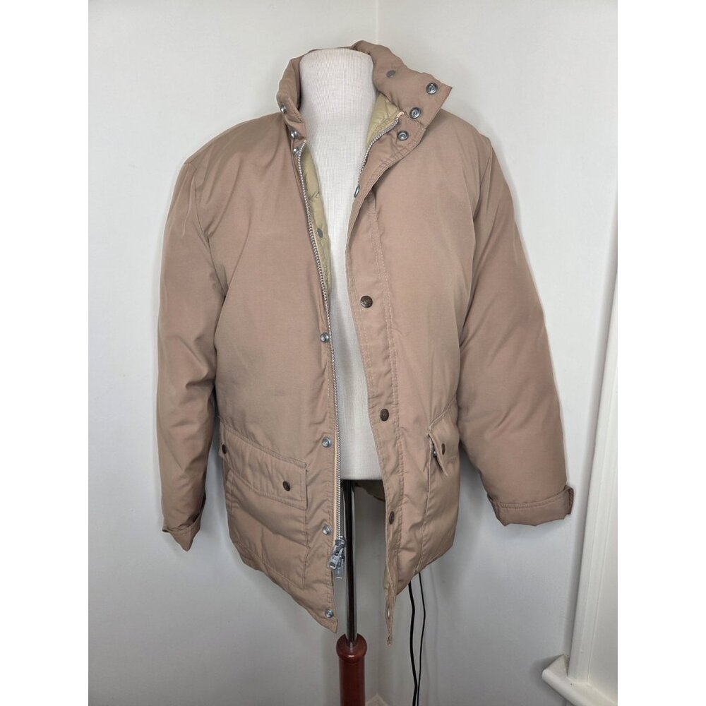 VTG Mens Schott NYC Premium Down Puffer coat heavy duty M Brown Blokecore - Picture 1 of 9